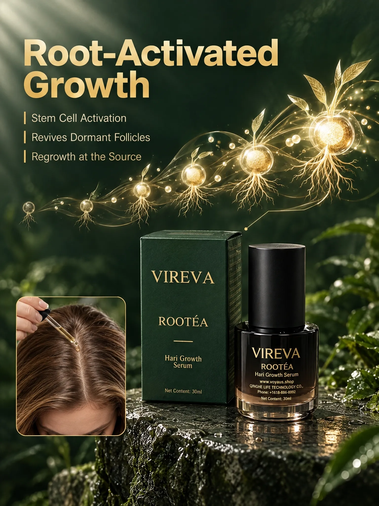 VIREVA ROOTÉA Hair Growth Serum – Scalp Care & Hair Strengthening Serum for Thinning Hair - Image 3