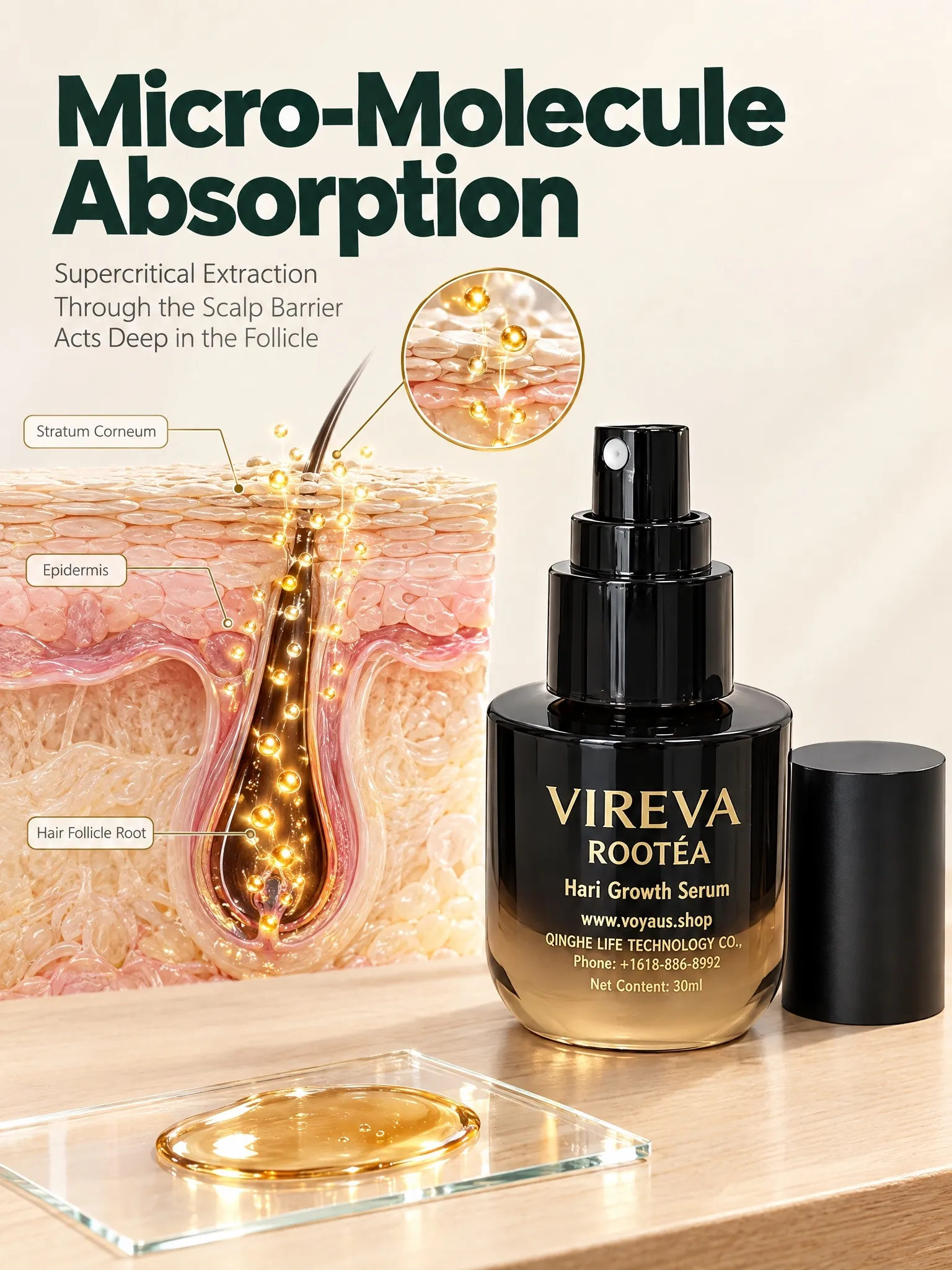 VIREVA ROOTÉA Hair Growth Serum – Scalp Care & Hair Strengthening Serum for Thinning Hair - Image 5